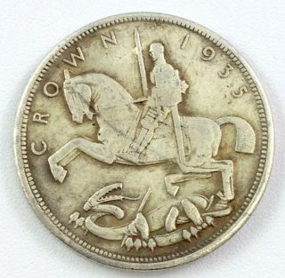 1935 Silver Crown King George V ' S Great Britain Coin photo