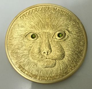 1 Oz Wildlife Protection Pallas ' S Cat Finished In 24k Gold Clad Coin photo