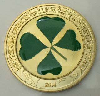1 Oz Palau Four Leaf Clover 100 Finished In 24k Gold Coin photo