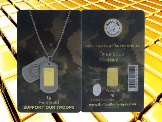 1 Gram Gold Bullion Exchanges Army Camouflage Igr.  9999 Bar (in Assay) photo