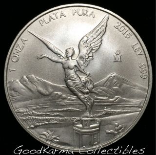 2015 Mexico 1 Troy Oz.  999 Fine Silver Libertad Onza Coin Bu - Nr photo