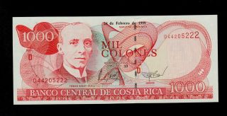 Costa Rica 1000 Colones 1999 D Pick 264c Unc Banknote. photo