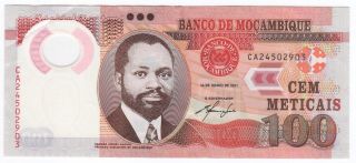 Mozambique 100 Meticais Vf Banknote (2011) photo