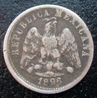 Mexico 1896 Go R 10 Silver Centavo As Pictured G2339 photo