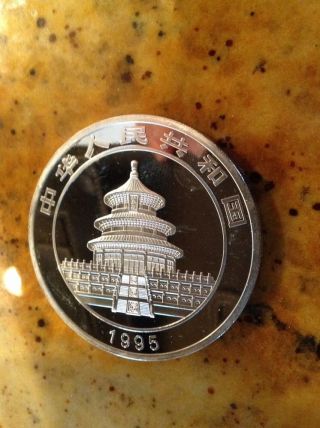 5oz 1995 Chinese Silver Panda Coin photo