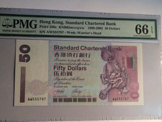 Hong Kong,  1998 - 2002 50 Dollars P286c Pmg 66 Epq Nr photo