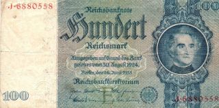 Xxx - Rare 100 Reichsmark Third Reich Nazi Banknote 1935 photo