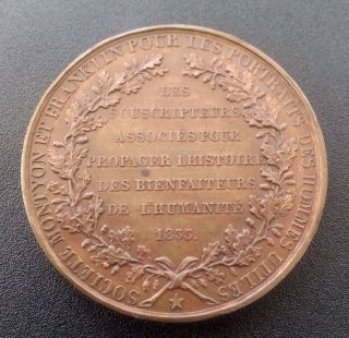 France Benjamin Franklin & Montyon Humanity Medal 1833 photo