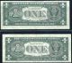 1969d $1 Federal Reserve Note Pair 2nd Print Shifted Up And Down Paper Money: US photo 1