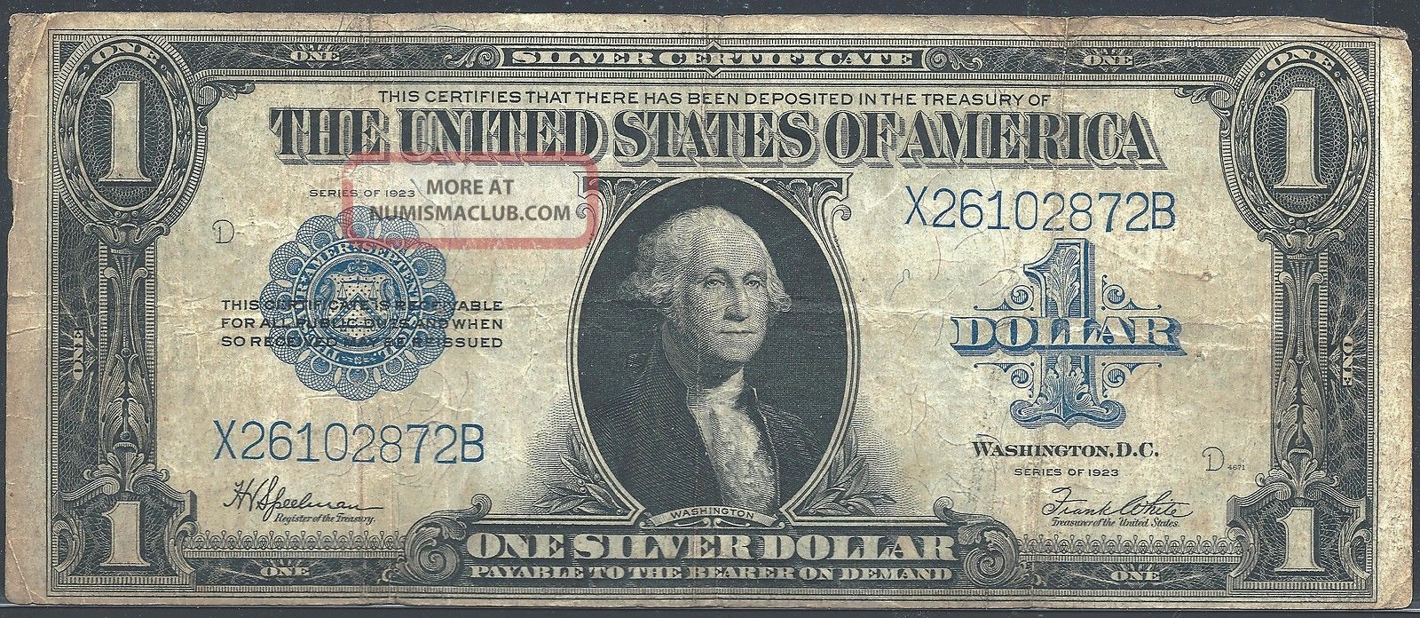 1923 $1 Silver Certificate - Very Fine Large Size Notes photo