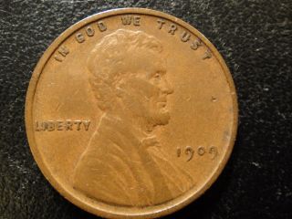 1909 Vdb United States Lincoln Wheat Cent.  1st Year Of Issue.  Extra Fine. photo