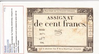 France Revolution - The First Historical Banknote From 1795 For 100 Francs photo