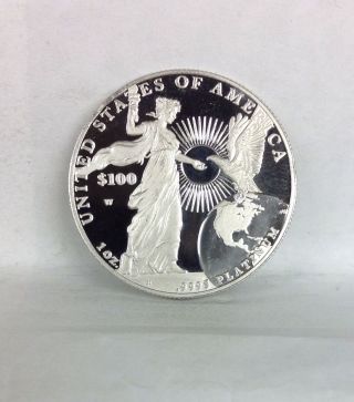 2015 - W,  $100,  1 Oz.  9995 Platinum American Eagle Proof Coin (coin Only) (a) photo