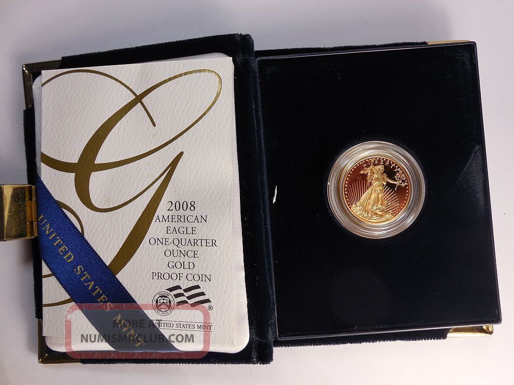 2008 - W Gem Proof $10 1/4 Oz.  American Gold Eagle - Low Mintage Gold photo