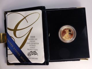 2008 - W Gem Proof $10 1/4 Oz.  American Gold Eagle - Low Mintage photo