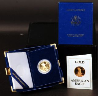 1987 - P $25 Proof Gold American Eagle 1/2 Oz.  Agw W/box And photo