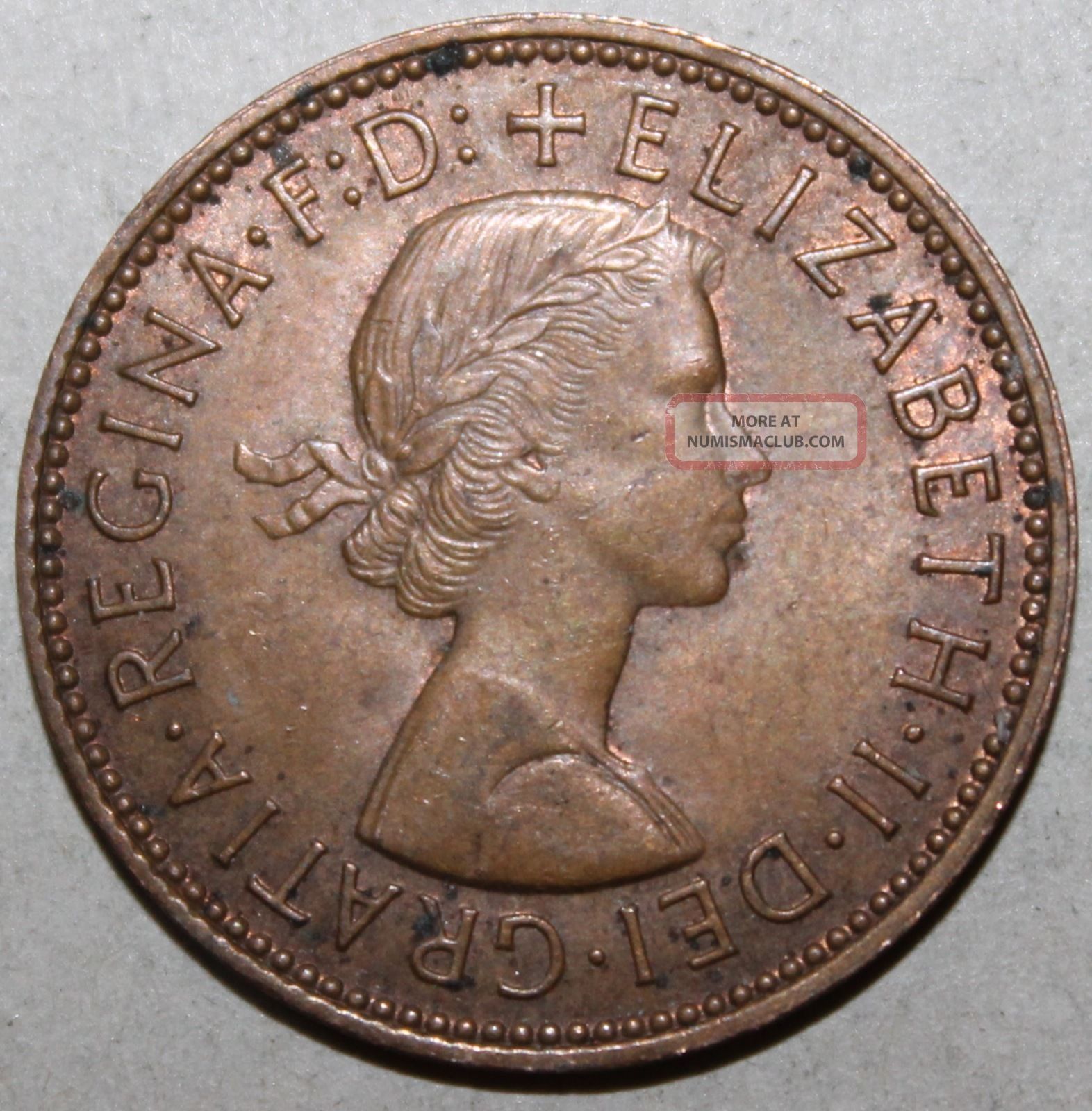 British Half Penny Coin 1966 Km 896 Elizabeth Ii United Kingdom 