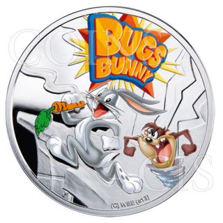 Niue 2013 1$ Cartoon Characters Bugs Bunny Proof Silver Coin photo