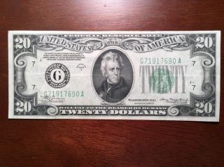 Old Vintage 1934 Twenty Dollar Bill $20 Federal Reserve Note 1934 Chicago,  Il photo