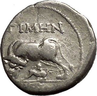 Apollonia In Illyria Cow Calf Fertility Gemini Dioscuri Silver Greek Coin I52941 photo