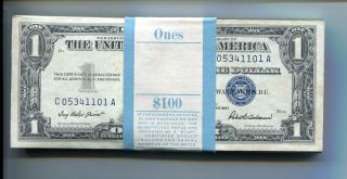 (100) 1957 $1 Silver Certificates Sequential In Package photo