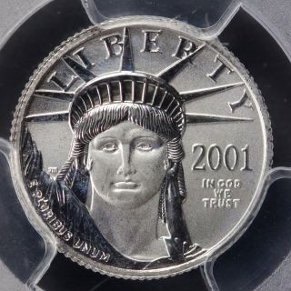 2001 $10 Platinum 1/10 Oz Eagle Pcgs Ms67 17 - 4cnf photo