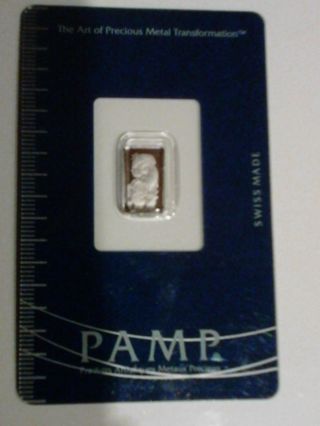 Pamp Suisse 1 Gram.  9995 Platinum Bullion Bar photo