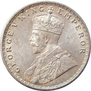 British India 1 - Rupee Silver Coin King George V 1913 Km - 524 Au photo