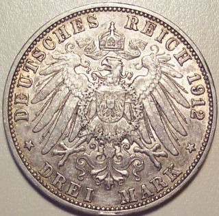 1912 G German States Baden 3 Mark photo