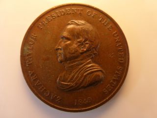 Antique 1849 Zachary Taylor Presidential Medal Peace And Friendship Token Bronze photo
