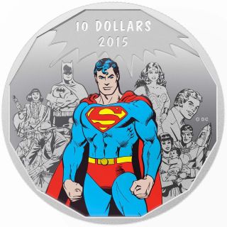 1/2 Oz.  Fine Silver Coloured Coin - Dc Comics™ Originals: Legacy (2015) photo