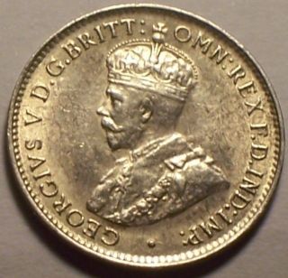 British West Africa,  1914 - H George V Three Pence,  3 Pence. photo