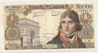 France 10000 Francs Bonaparte Date Du 06 - 12 - 1956 Vf photo