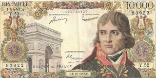 France 10000 Francs Bonaparte Date Du 06 - 12 - 1956 Vf photo