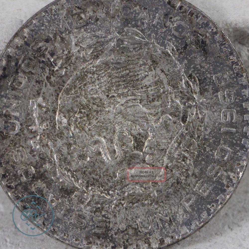 10 Silver 1966 Mexico Mexican 1 Un Peso 15 9g Coin In4162 monedas-mexicanas-moneda-mexicana-monedas-colecci-n-de-monedas