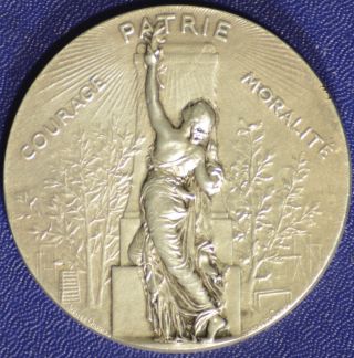 Art Nouveau 1899 Large French Silver - Plated Bronze Medal By A.  Dubois & Chapu photo