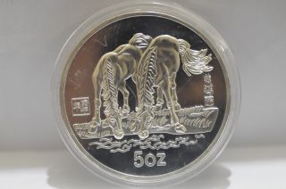 Chinese 1990 Zodiac 5oz Silver Coin,  Year Of The Horse photo