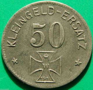 Ww I German Notgeld Coin 1918 Stadt Waldsee 50 Pfennig photo