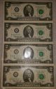 1976 Two Dollar Sheet Star Note Uncirculate. Small Size Notes photo 2