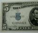 1934d $5 Silver Certificate Blue.  Worn Note With Great Colors.  L@@k Price Lowere Small Size Notes photo 2
