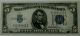 1934d $5 Silver Certificate Blue.  Worn Note With Great Colors.  L@@k Price Lowere Small Size Notes photo 8