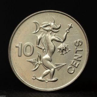 Solomon Islands 10 Cents 2010.  Km27a.  Oceania Coin.  Unc. photo