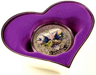 Niue,  2 Dollars,  Love Is Precious,  Heart,  Swallows Silver Coin,  2013 photo