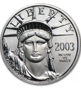 2003 - 1/4 Oz American Eagle Platinum Bullion Coin In An Airtight Holder photo