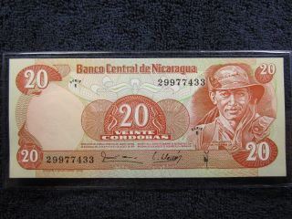 Nicaragua 20 Cordoba Note From 1979,  Pick 135 Unc photo