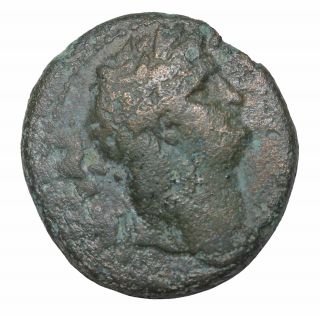 Nero Ae Semis Antioch Ancient Roman Coin 54 - 68 Ad photo