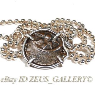 Widow ' S Mite Coin Holy Land Coin Sterling Necklace Time Of Jesus,  Bible Mark12:41 photo