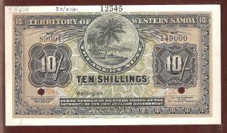 Territory Of Western Samao 10 Shillings Specimen Ex Rare Issue Aunc photo