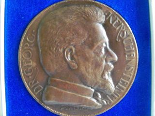 1910 German Professor Georg Kerschensteiner Bronze Medal By Max Dasio photo