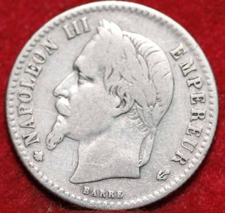 1866a France 50 Centimes Silver Foreign Coin S/h photo